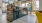 bright clubhouse with counter filled with snacks and beverages