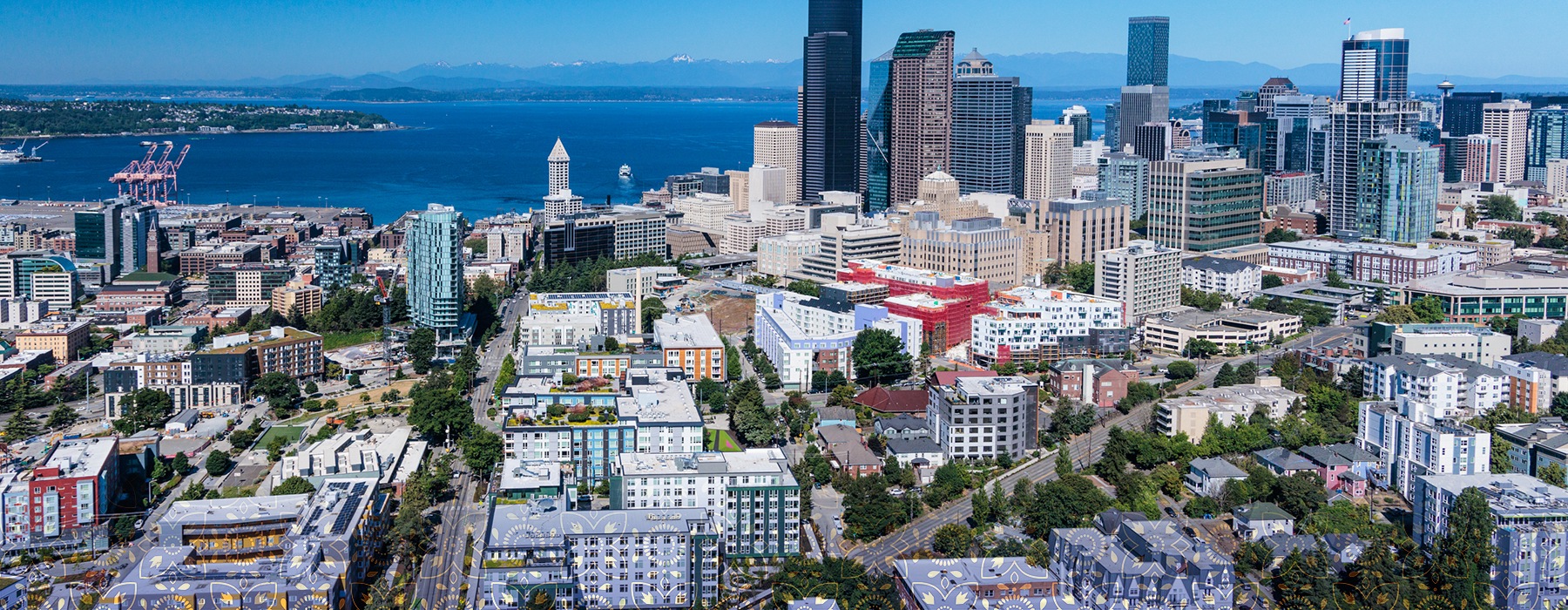 aerial view of Yesler and downtown Seattle