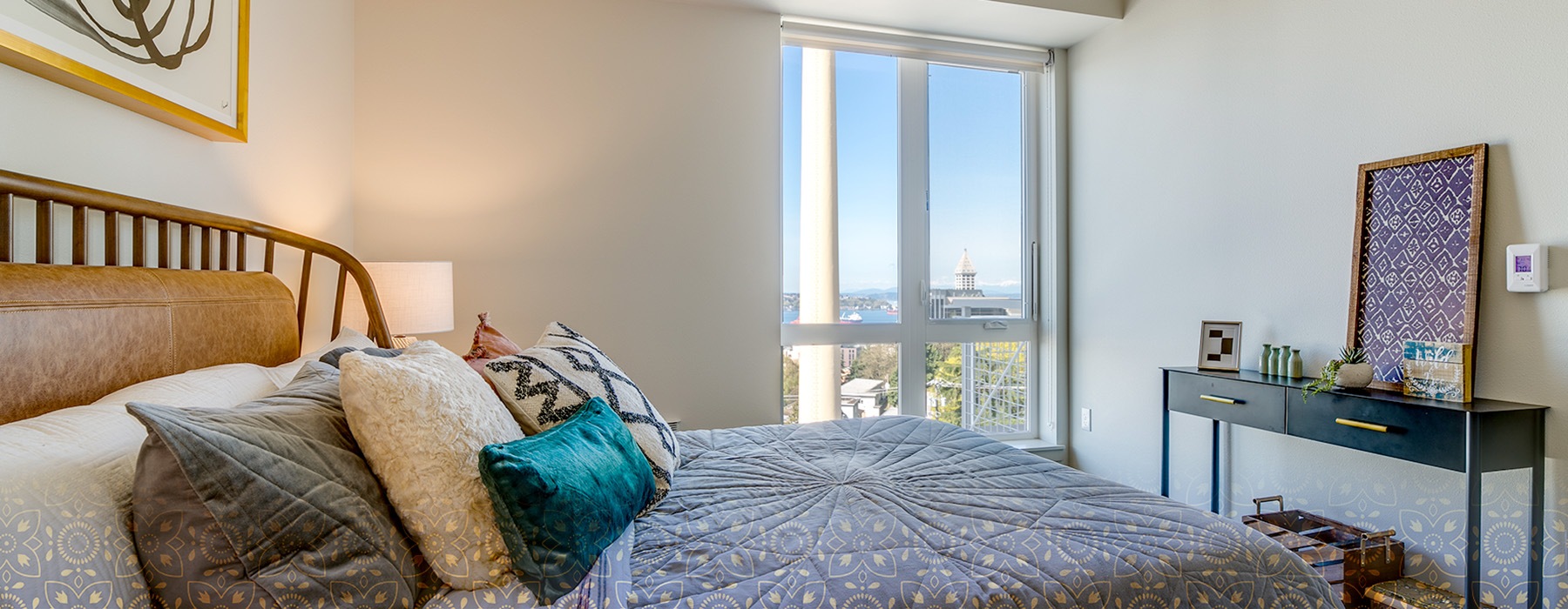 bedroom with large window